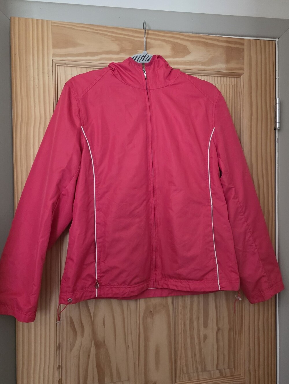 Hot Pink Lightweight Zip-Up Rain Jacket